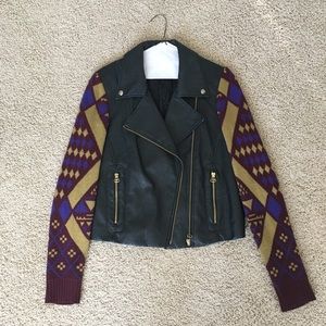 Matthew Williamson Faux Leather and Wool Jacket